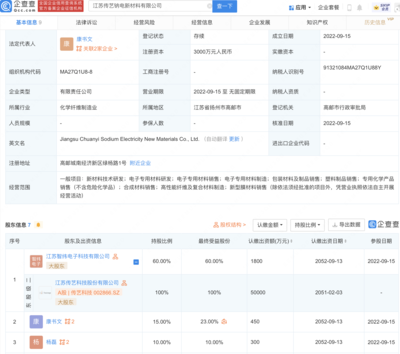 傳藝科技加碼鈉電賽道，投資設立新型膜材料公司